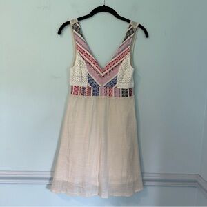 Flying Tomato White Purple Print Knit Sleeveless Summer Mini Dress Size Small